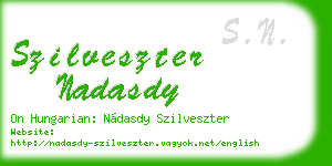 szilveszter nadasdy business card